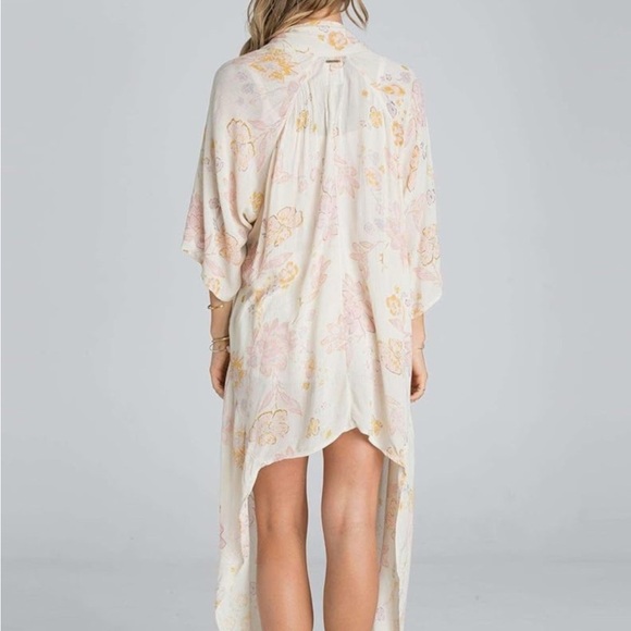 Billabong pink summer kimono  Swim Coverup one size boho style - Picture 3 of 9